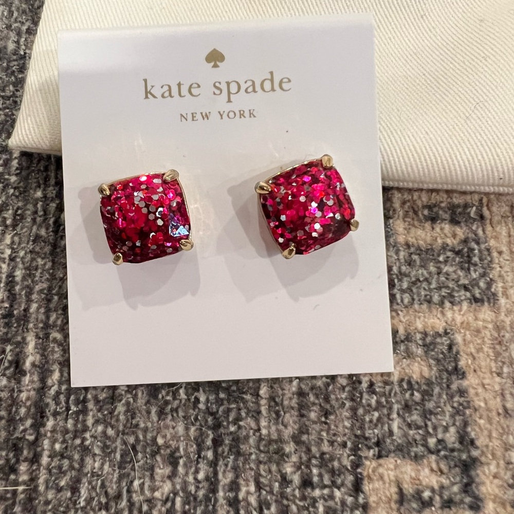 Kate Spade Pink/Purple Sparkle earrings, NWT.